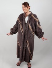 PURPLE STRIPED MINK FUR FULL L