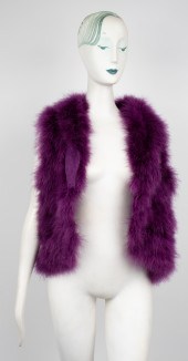 PURPLE TURKEY FEATHER AND KNIT