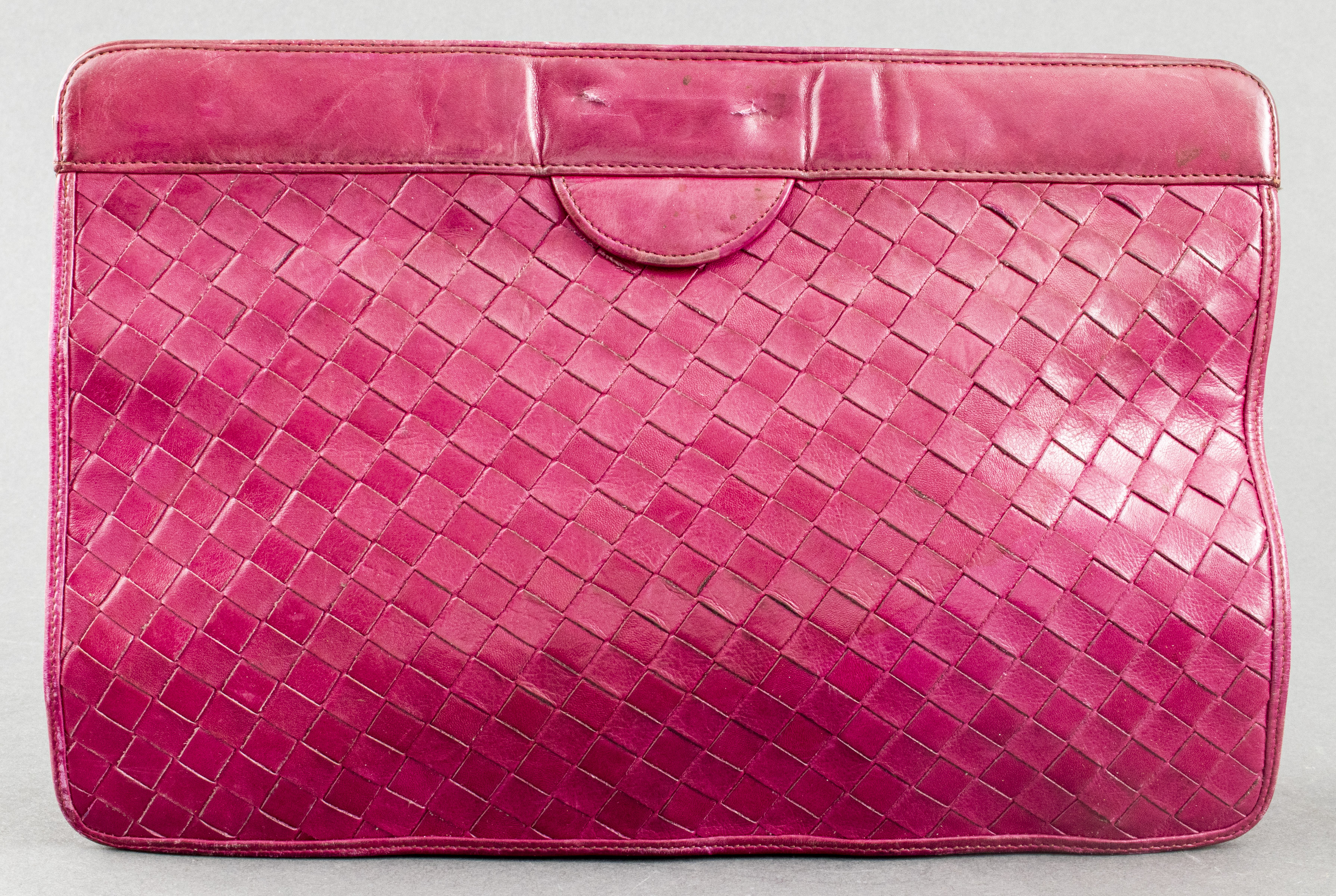 PURPLE WOVEN LEATHER CLUTCH HANDBAG