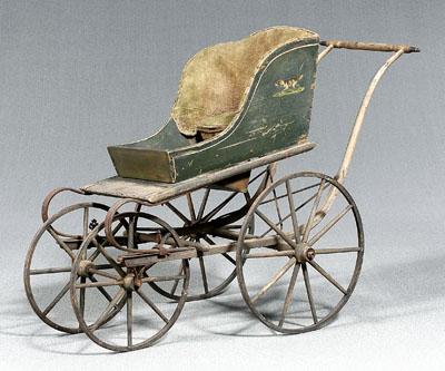 Push wagon with spoked wheels,