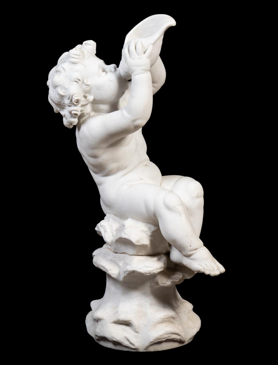 PUTTO & SHELL MARBLE FOUNTAIN