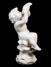 PUTTO & SHELL MARBLE FOUNTAIN