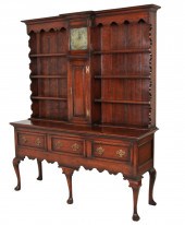 Q.A. OAK WELSH DRESSER W/CLOCK