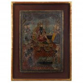 QAJAR LACQUER PAPIER MACHE PAN