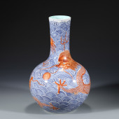 QING BLUE & WHITE ALUM RED DRA