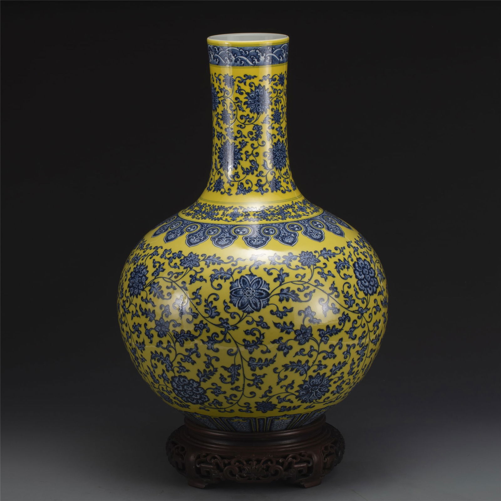 QING BLUE & WHITE YELLOW GLAZED