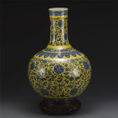 QING BLUE & WHITE YELLOW GLAZE