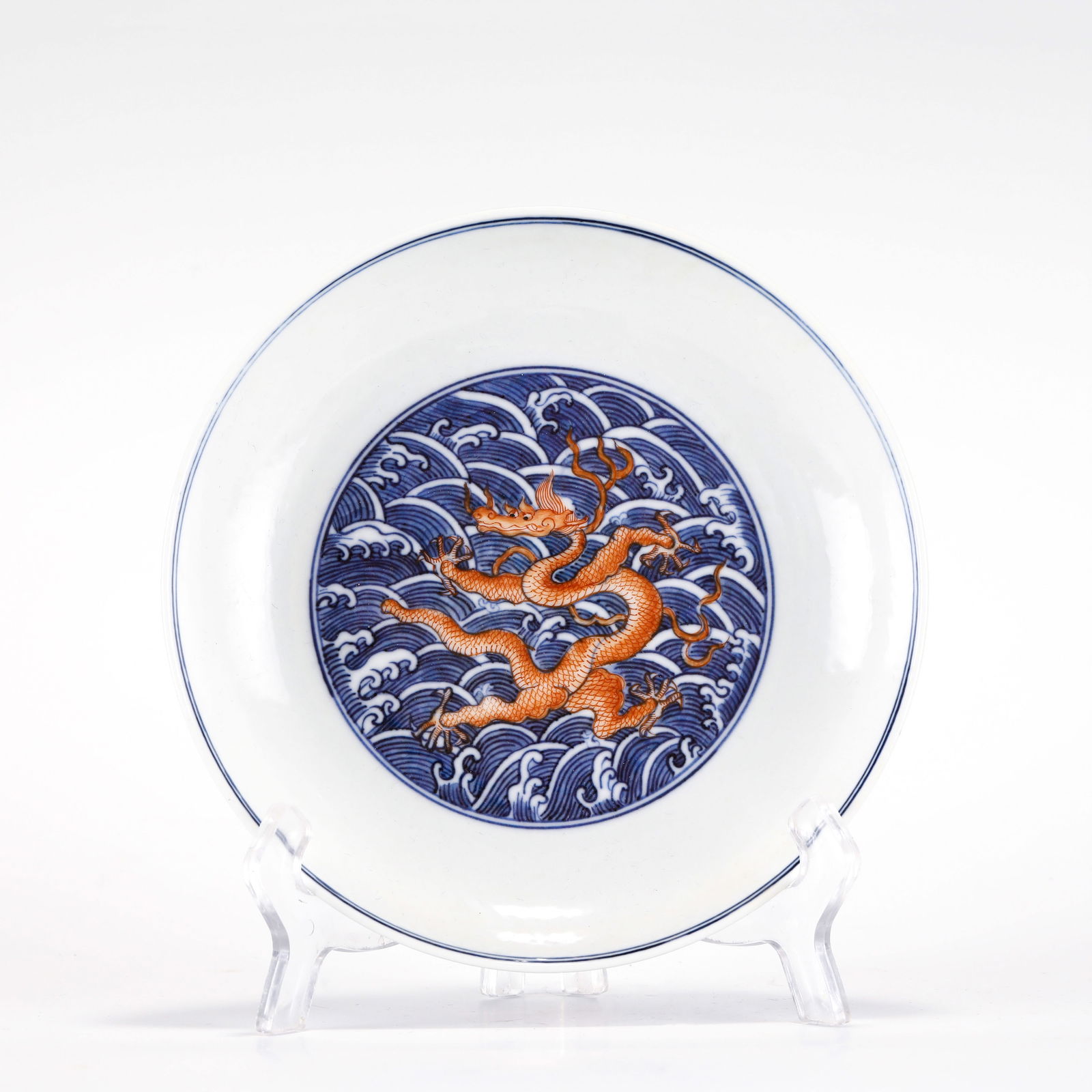 QING DAOGUANG BLUE & WHITE ALUM RED