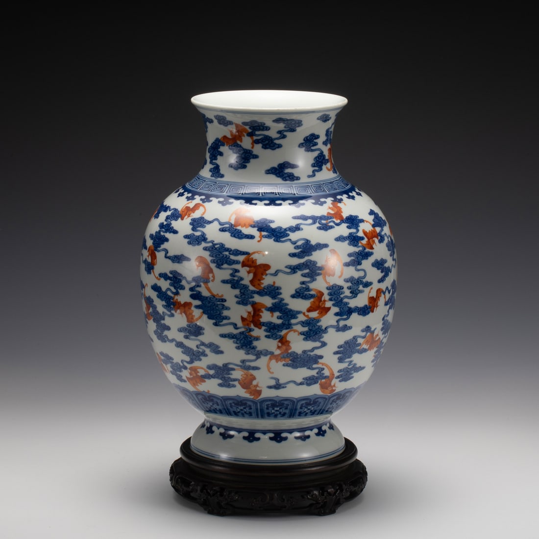 QING DAOGUANG BLUE & WHITE ALUM RED