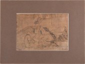 QING DYNASTY , THREE MONKS IN