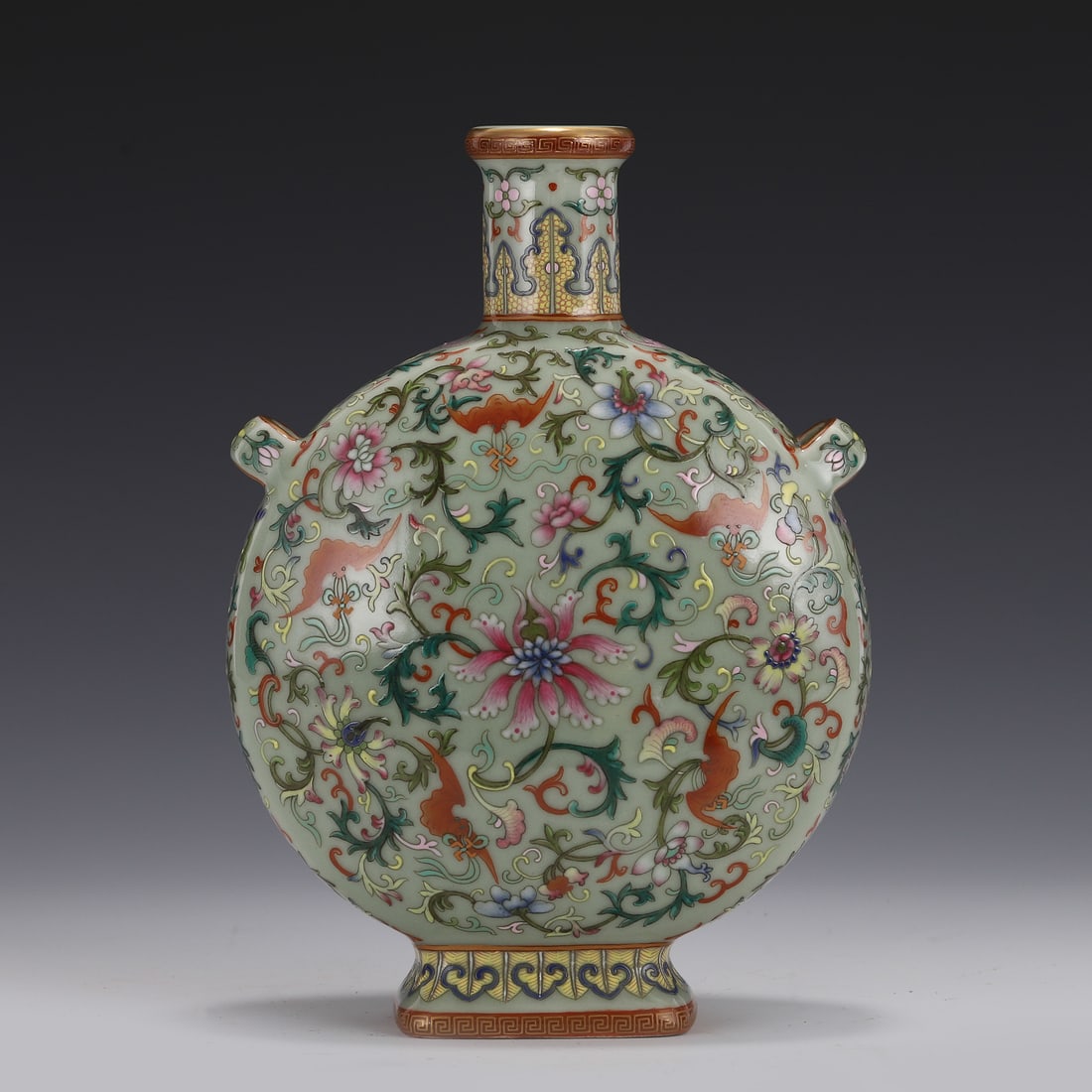 QING FAMILLE ROSE MOON FLASK,