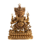 QING GILT BRONZE BUDDHA DEITY