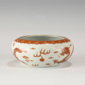 QING JIAQING WHITE GROUND ALUM