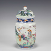 QING QIANLONG FAMILLE ROSE LID