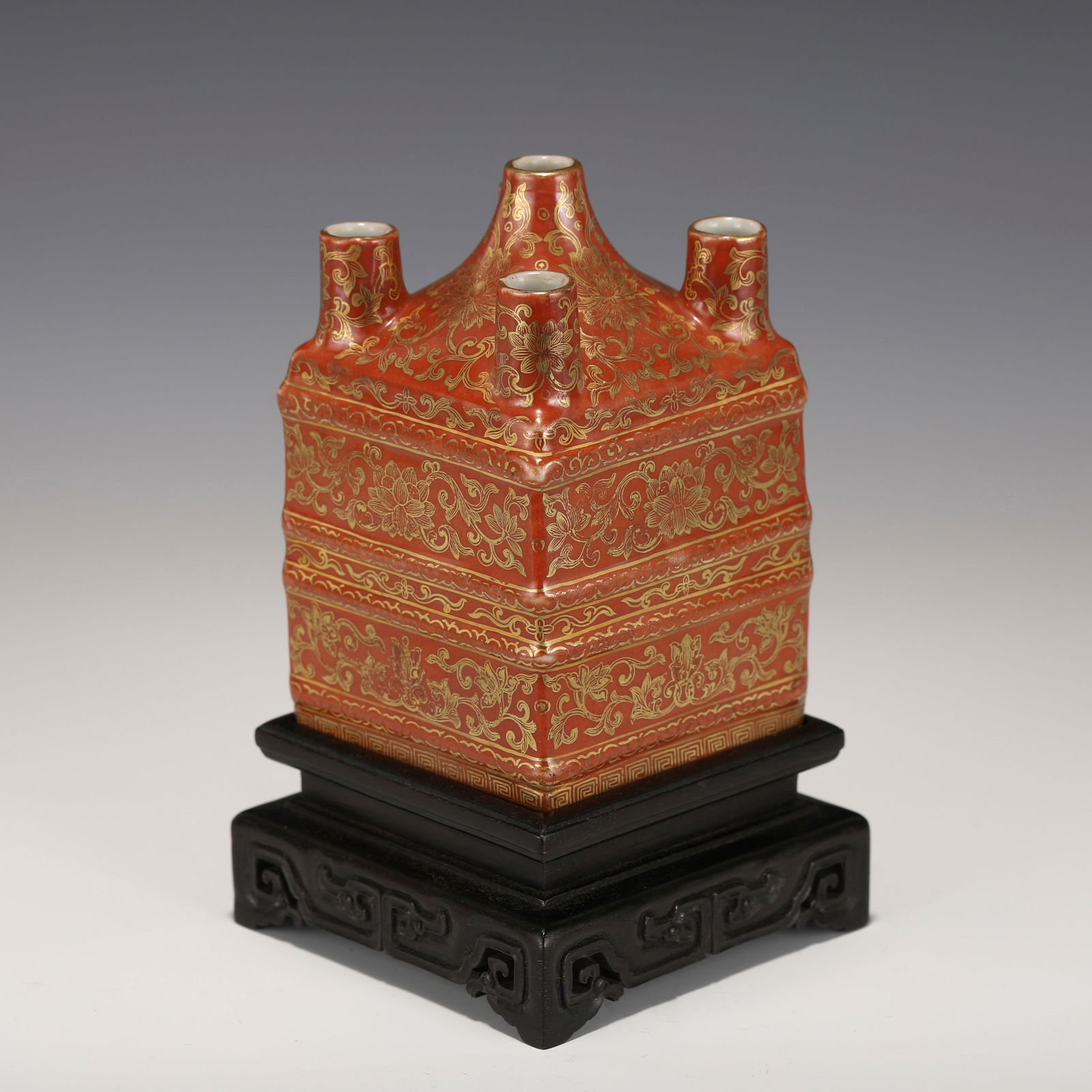 QING QIANLONG FIVE-BARREL GILT