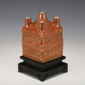 QING QIANLONG FIVE-BARREL GILT