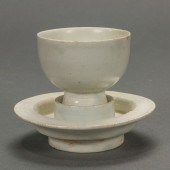 QINGBAI GLAZED WINE CUP AND ST