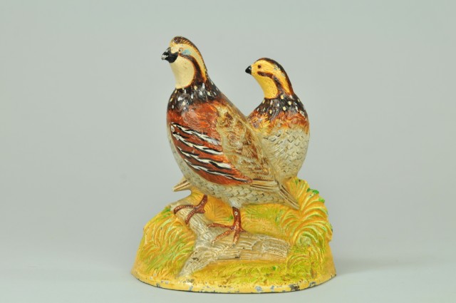 QUAIL DOORSTOP Hubley marked