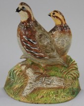 QUAILS DOORSTOP Hubley signed