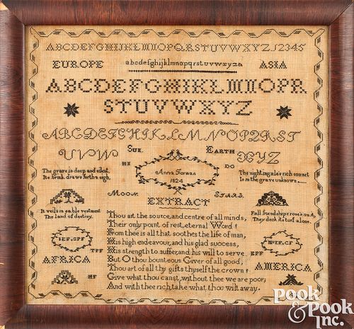 QUAKER SAMPLERSilk on linen
