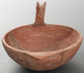 QUAPAW DOG EFFIGY POTTERY BOWL