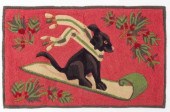 QUEBEC HOOKED CHRISTMAS RUG, C