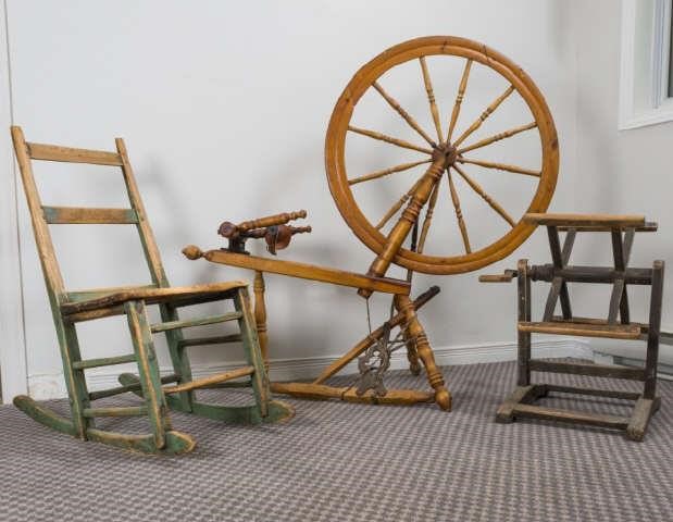 QUEBEC SPINNING WHEEL, WINDER,