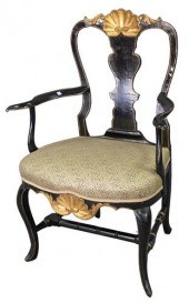 QUEEN ANNE ARMCHAIR, WITH SHEL