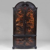 QUEEN ANNE BLACK JAPANNED AND