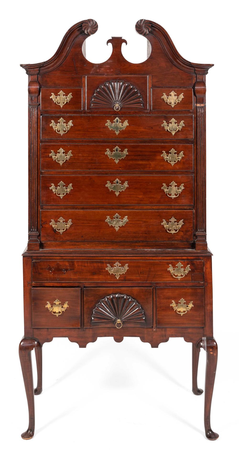 QUEEN ANNE BONNET-TOP HIGHBOY,