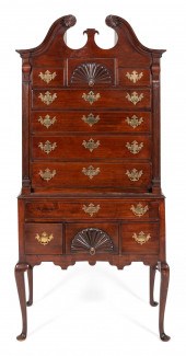 QUEEN ANNE BONNET-TOP HIGHBOY,