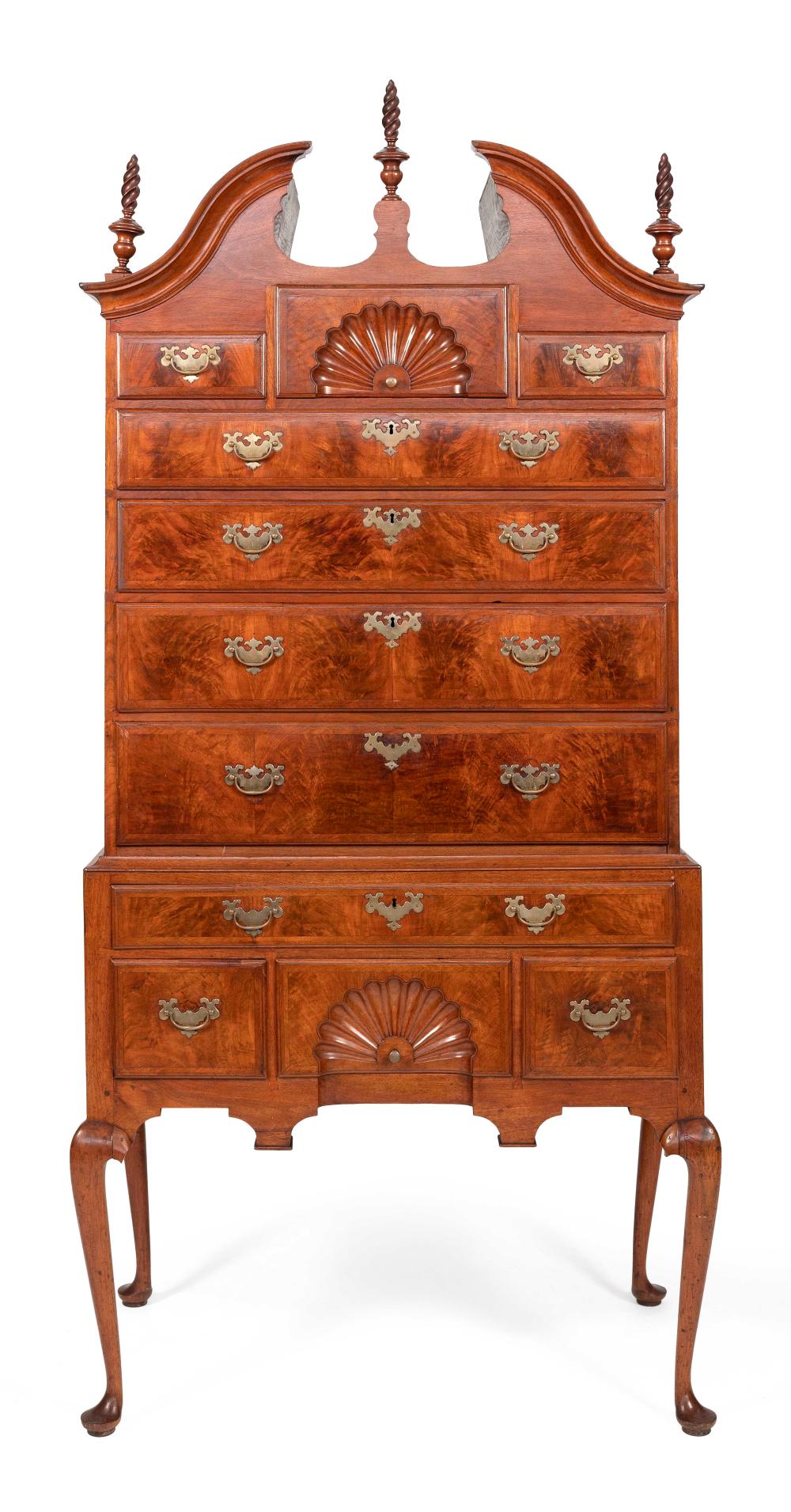 QUEEN ANNE BONNET-TOP HIGHBOY