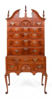 QUEEN ANNE BONNET-TOP HIGHBOY