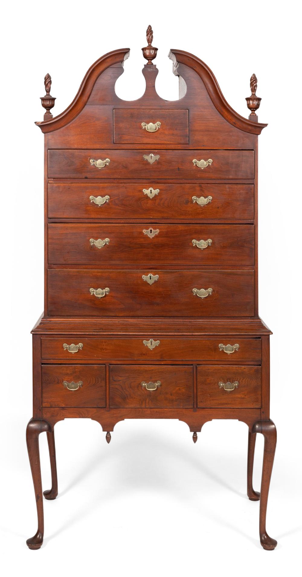 QUEEN ANNE BONNET-TOP HIGHBOY