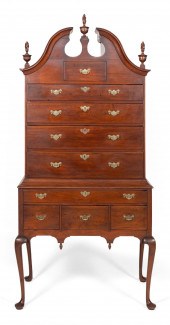 QUEEN ANNE BONNET-TOP HIGHBOY