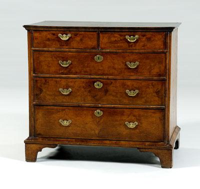 Queen Anne burlwood chest,