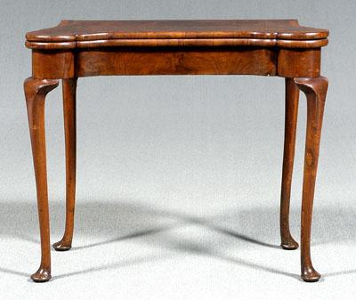 Queen Anne burlwood games table,