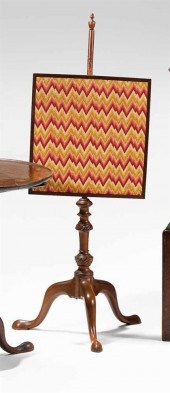 Queen Anne carved mahogany pol