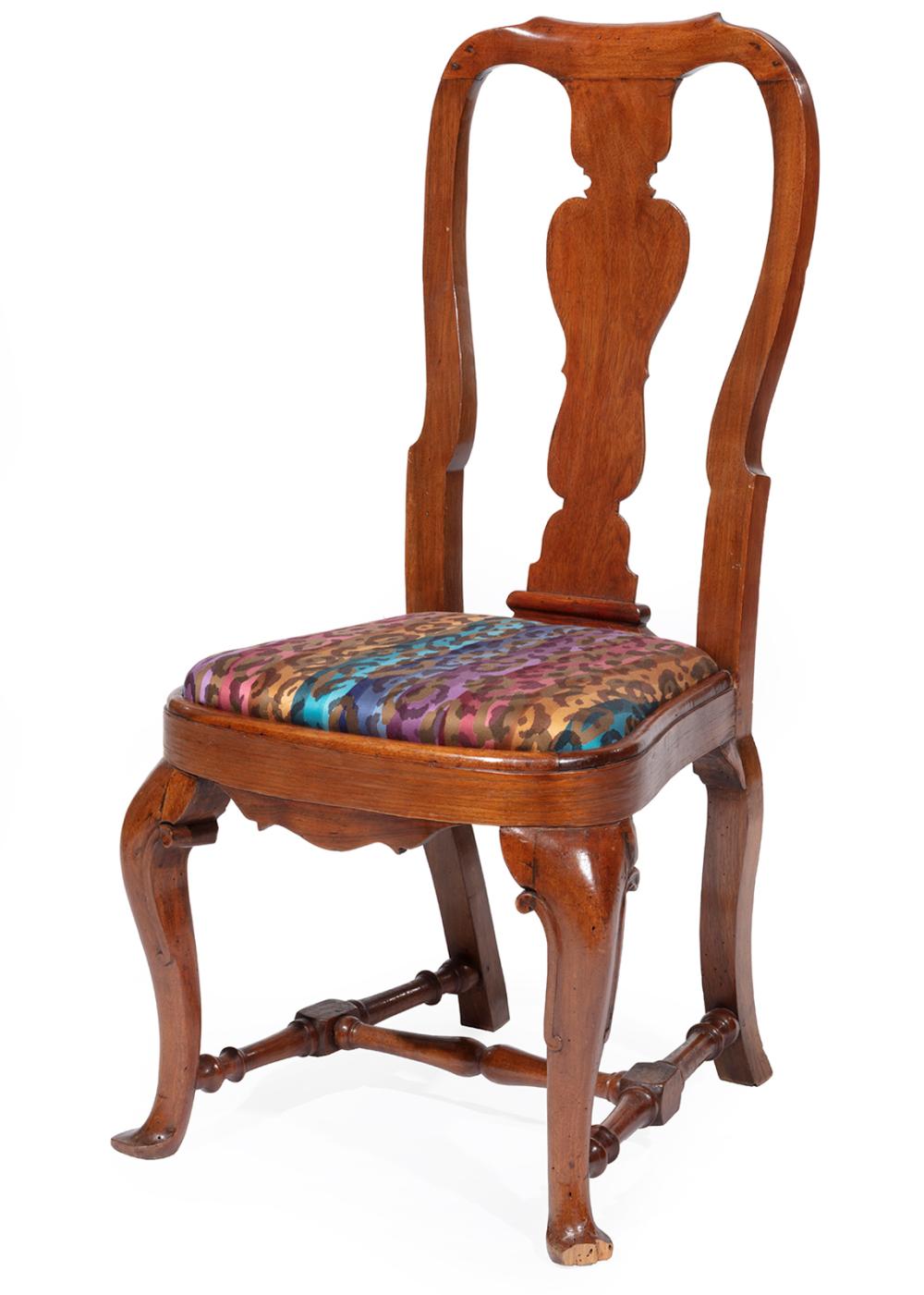 QUEEN ANNE CARVED MAHOGANY SIDE