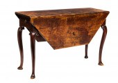 QUEEN ANNE CARVED WALNUT DROP-