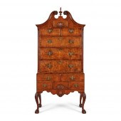 QUEEN ANNE CARVED WALNUT HIGH