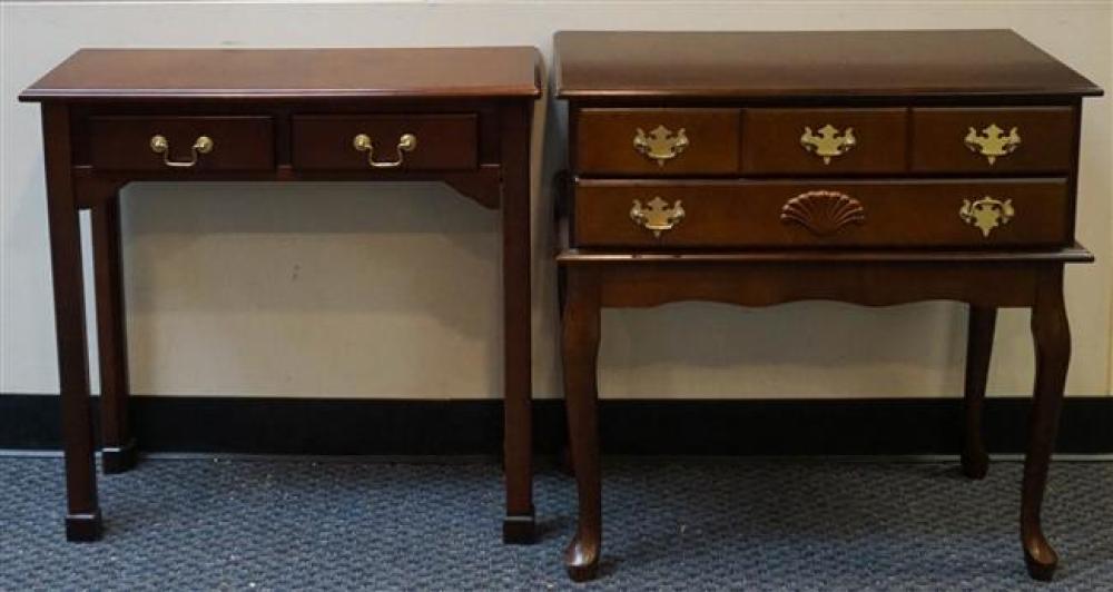 QUEEN ANNE CHERRY FINISH LOWBOY AND