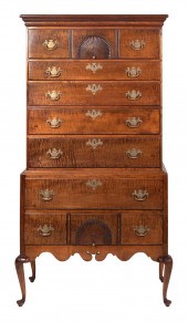 QUEEN ANNE FLAT-TOP HIGHBOY NE