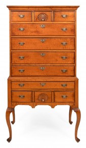 QUEEN ANNE FLAT-TOP HIGHBOY NE