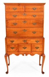 QUEEN ANNE FLAT-TOP HIGHBOY RH