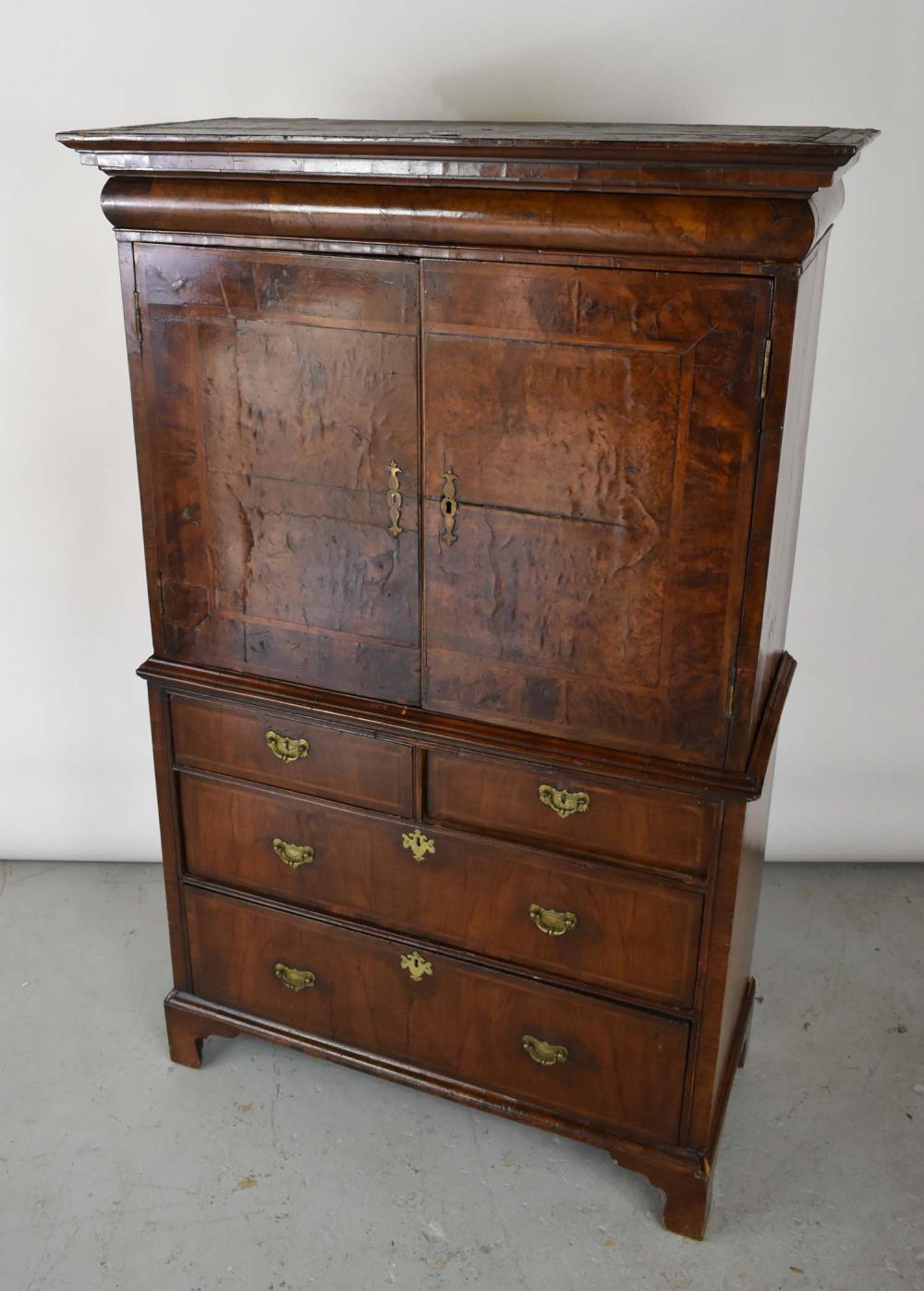 QUEEN ANNE INLAID BURL WALNUT