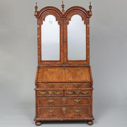 QUEEN ANNE INLAID WALNUT DOUBLE