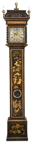 QUEEN ANNE JAPANNED TALL CASE