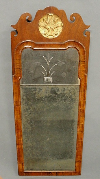 Queen Anne mahogany framed mirror