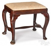 QUEEN ANNE MAHOGANY STOOL, MID